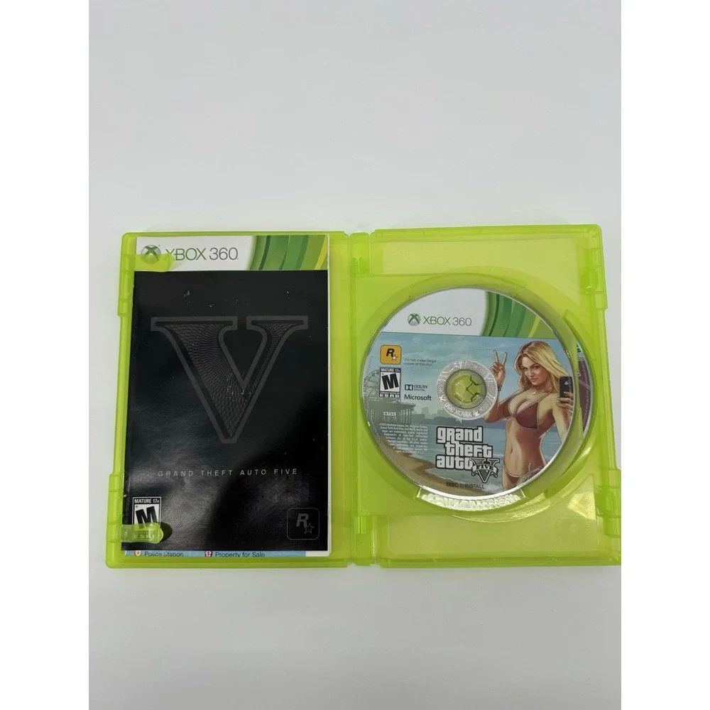 Grand Theft Auto V GTA 5 Xbox 360‎ Rockstar Games With Manual and Map CIB